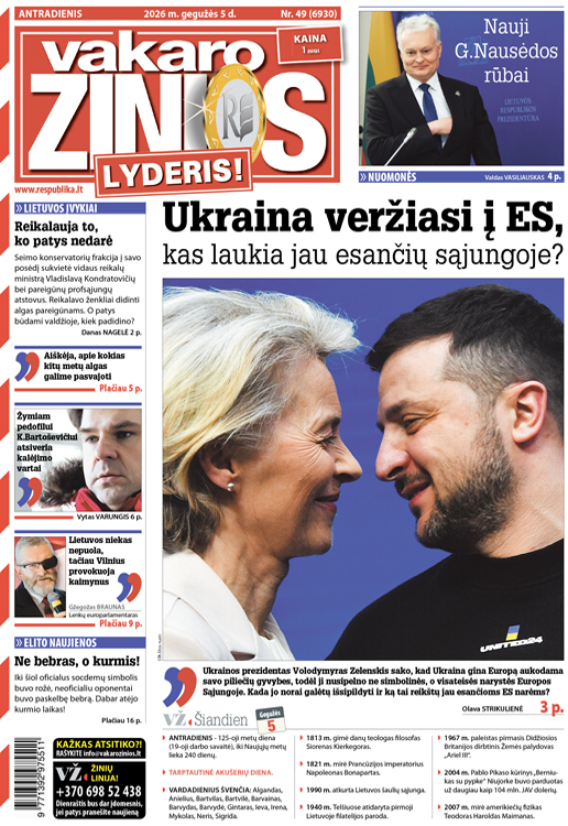 VAKARO ŽINIOS (savaitgalio numeriai)